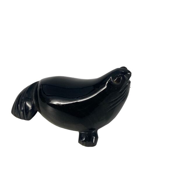 Vintage seal black onyx statue - Picture 1 of 8